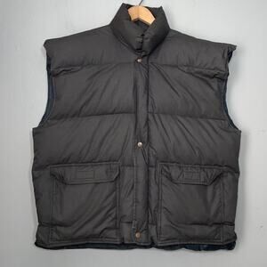 Vintage Down Puffer Vest Mens Size XL Black Boxy Streetwear Gorpcore Utility